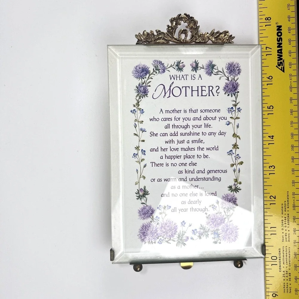 Vintage Summit Collection Mothers Poem Frame Music Box Love Makes World Go Round